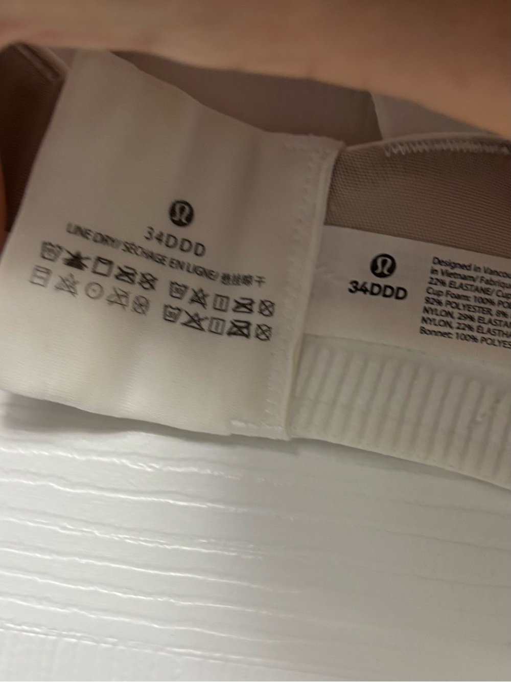 Lululemon Energy Bra High Support White 34DDD Sports Bra Workout Athletic - Picture 6 of 6